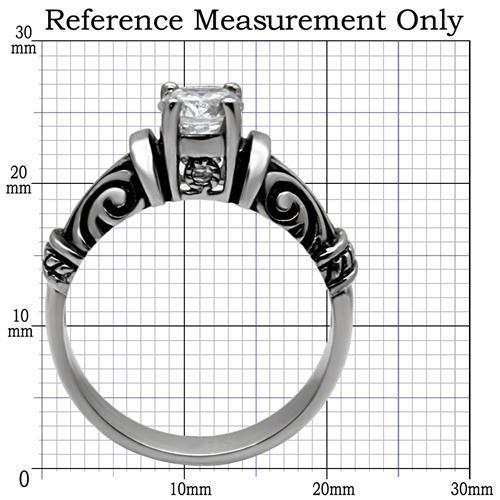 TK082 - High polished (no plating) Stainless Steel Ring with AAA Grade CZ  in Clear - Joyeria Lady