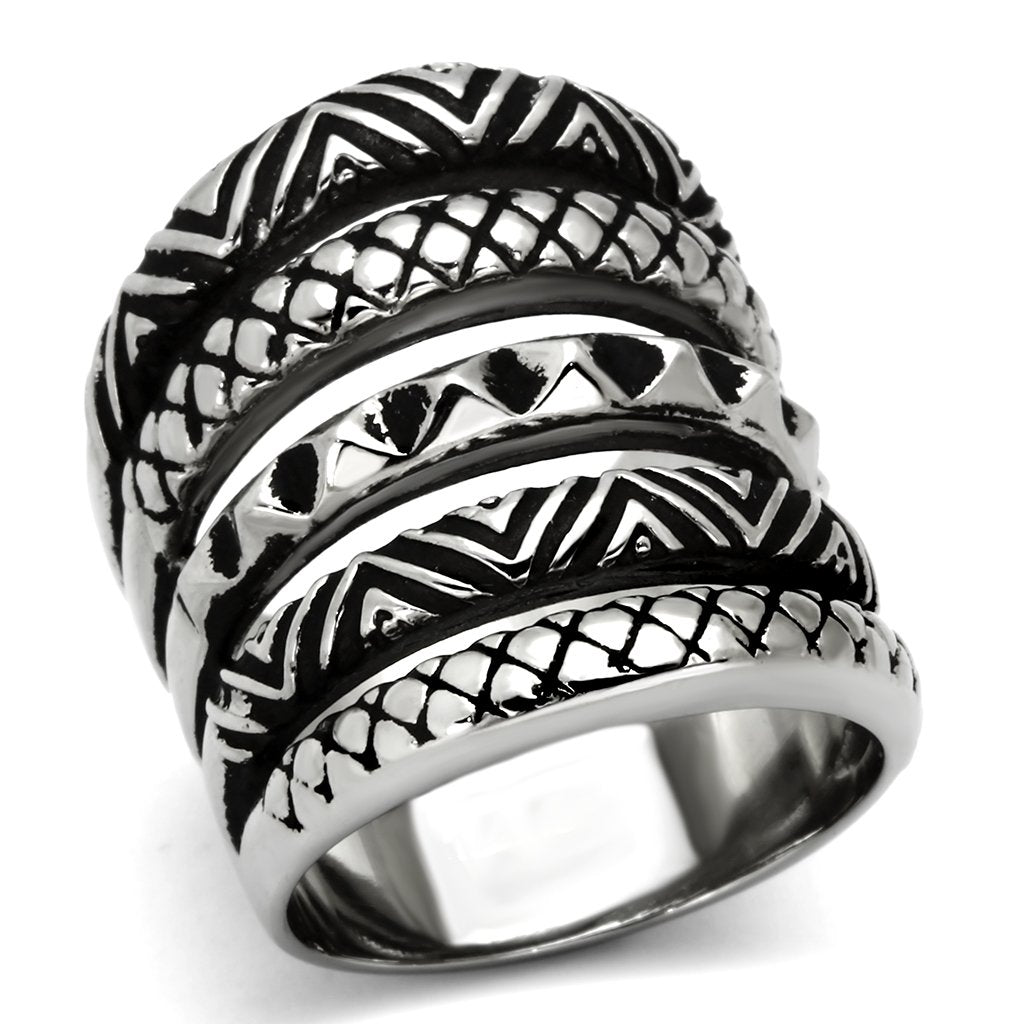 TK1008 - High polished (no plating) Stainless Steel Ring with No Stone - Joyeria Lady