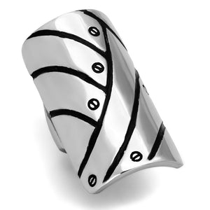TK1010 - High polished (no plating) Stainless Steel Ring with No Stone - Joyeria Lady