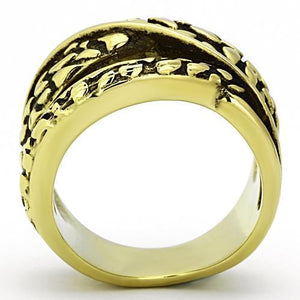 TK1025 - IP Gold(Ion Plating) Stainless Steel Ring with No Stone