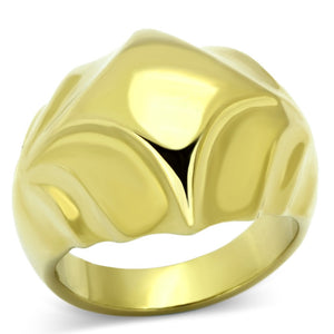 TK1026 - IP Gold(Ion Plating) Stainless Steel Ring with No Stone - Joyeria Lady