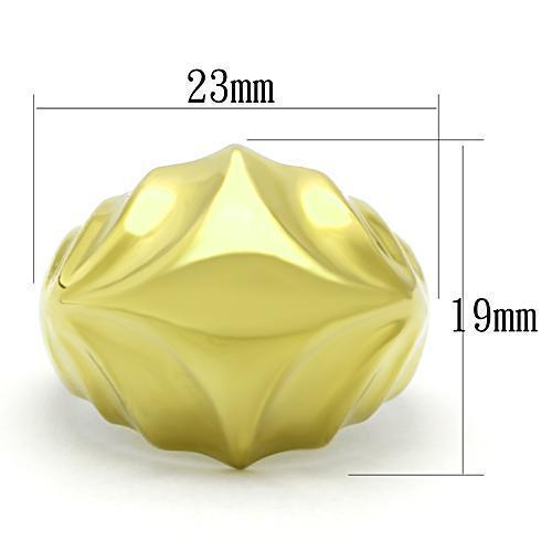 TK1026 - IP Gold(Ion Plating) Stainless Steel Ring with No Stone - Joyeria Lady