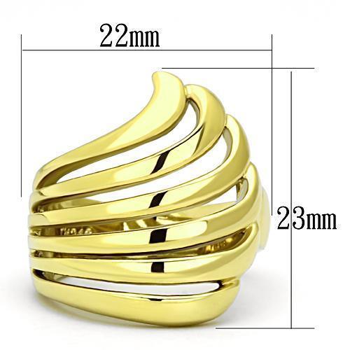 TK1028 - IP Gold(Ion Plating) Stainless Steel Ring with No Stone - Joyeria Lady