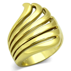 TK1028 - IP Gold(Ion Plating) Stainless Steel Ring with No Stone - Joyeria Lady