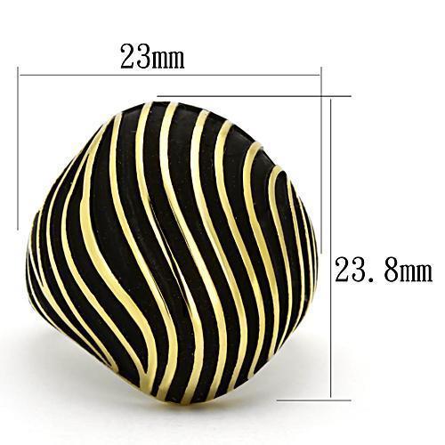 TK1037 - IP Gold(Ion Plating) Stainless Steel Ring with No Stone - Joyeria Lady