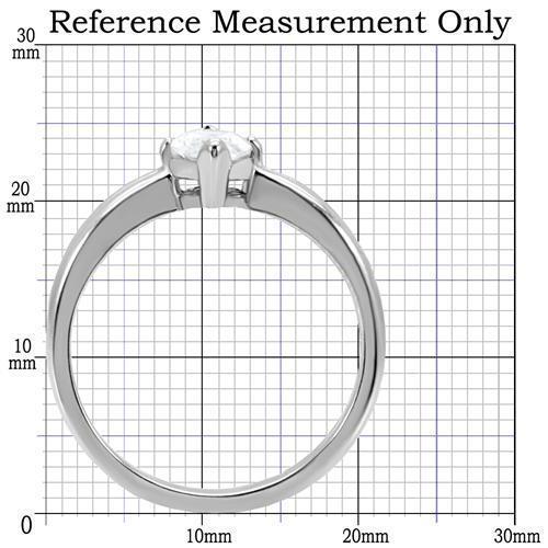 TK103 - High polished (no plating) Stainless Steel Ring with AAA Grade CZ  in Clear - Joyeria Lady