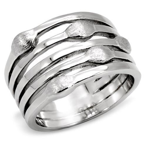 TK106 - High polished (no plating) Stainless Steel Ring with No Stone - Joyeria Lady