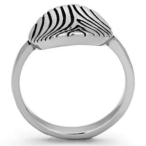 TK1078 - High polished (no plating) Stainless Steel Ring with Epoxy  in Jet