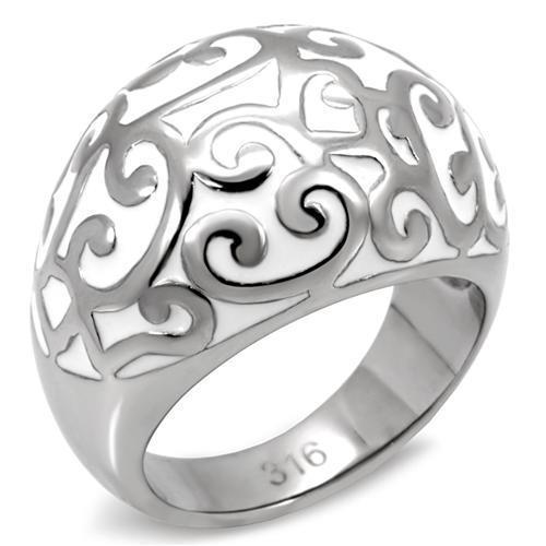 TK107 - High polished (no plating) Stainless Steel Ring with No Stone - Joyeria Lady