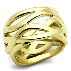 TK1107 - IP Gold(Ion Plating) Stainless Steel Ring with No Stone - Joyeria Lady