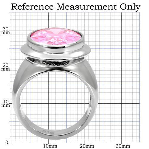 TK118 - High polished (no plating) Stainless Steel Ring with AAA Grade CZ  in Rose - Joyeria Lady