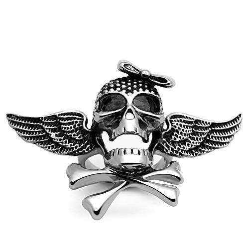 TK1314 - High polished (no plating) Stainless Steel Ring with Epoxy  in Jet - Joyeria Lady