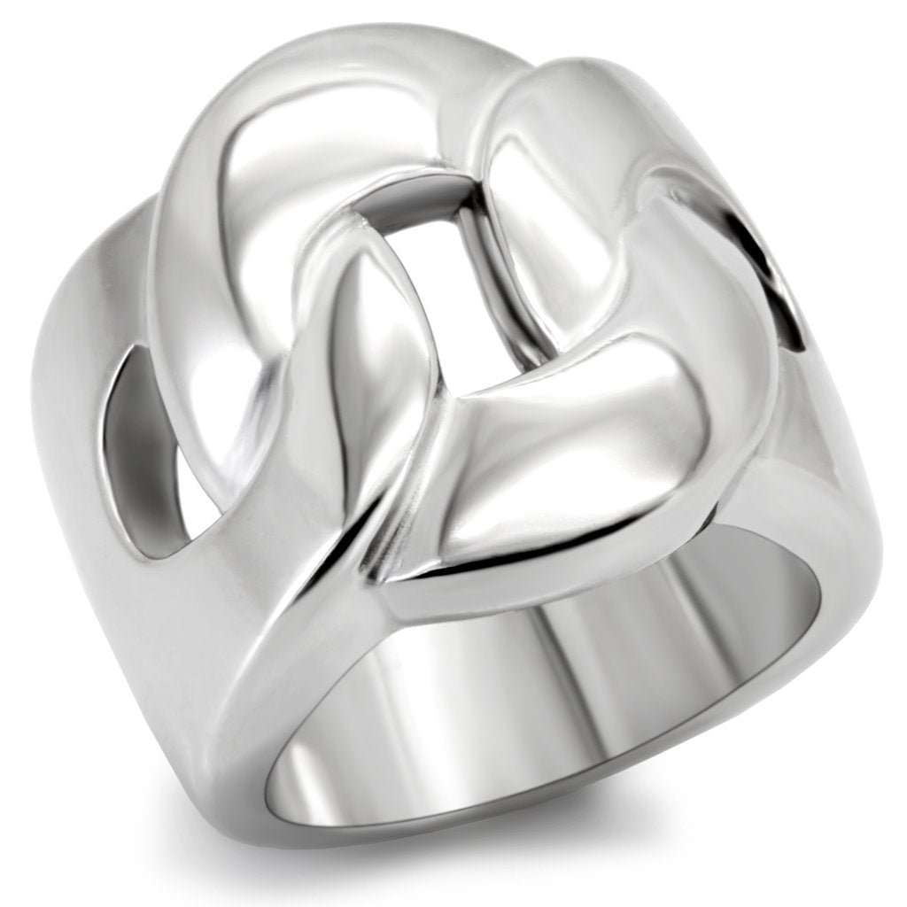 TK131 - High polished (no plating) Stainless Steel Ring with No Stone - Joyeria Lady
