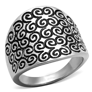 TK1329 - High polished (no plating) Stainless Steel Ring with No Stone - Joyeria Lady