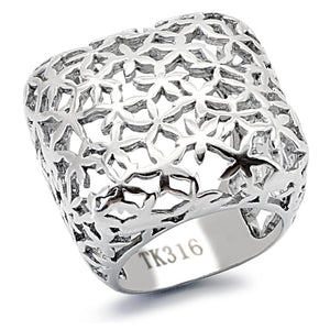 TK133 - High polished (no plating) Stainless Steel Ring with No Stone - Joyeria Lady