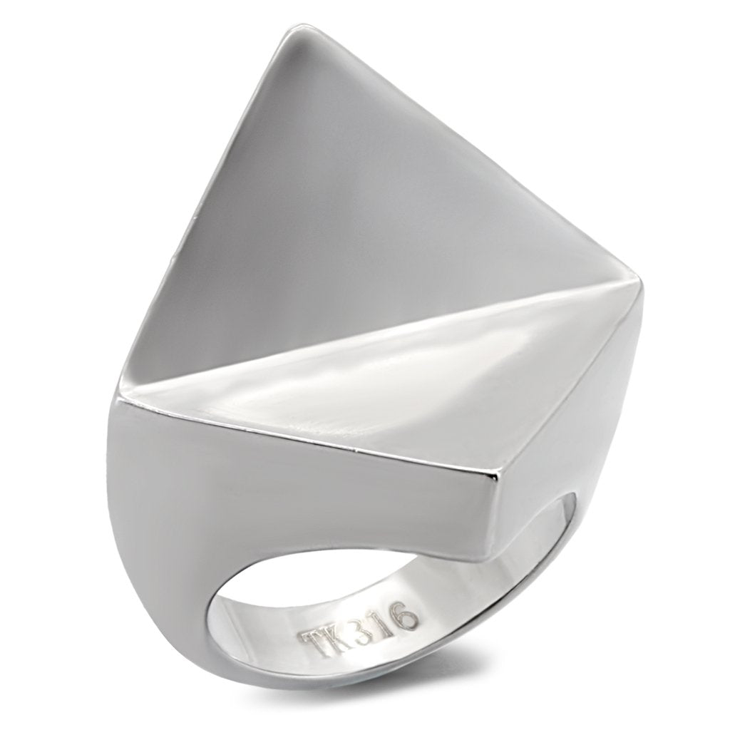 TK136 - High polished (no plating) Stainless Steel Ring with No Stone - Joyeria Lady