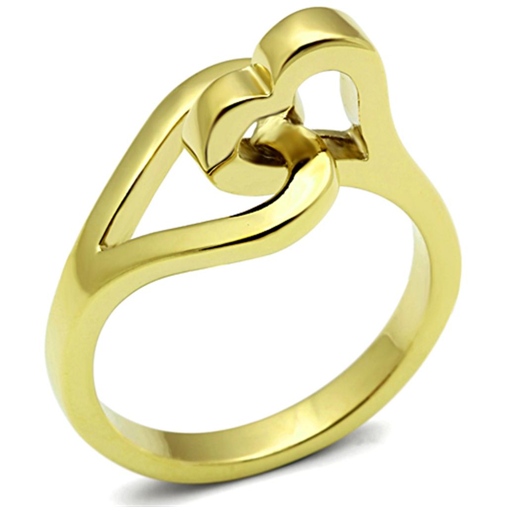TK1382 - IP Gold(Ion Plating) Stainless Steel Ring with No Stone - Joyeria Lady