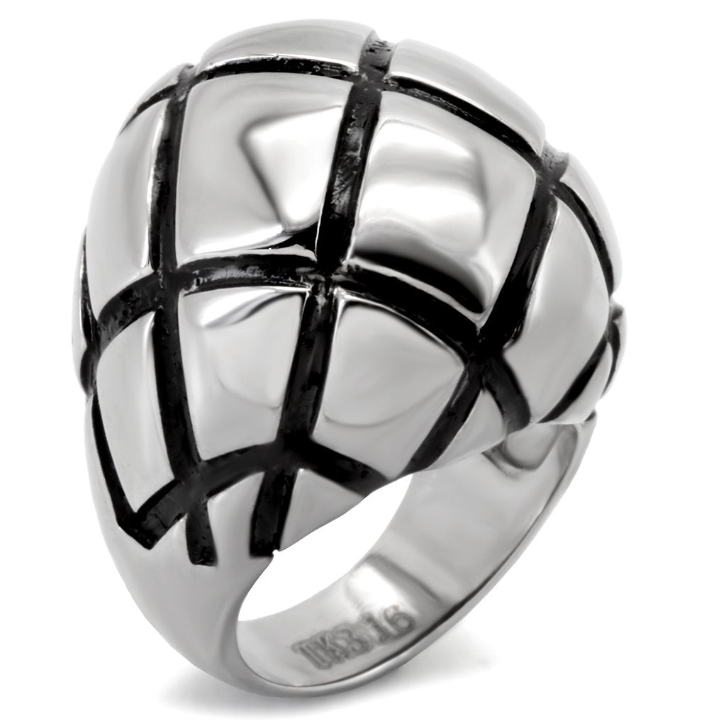 TK139 - High polished (no plating) Stainless Steel Ring with No Stone - Joyeria Lady