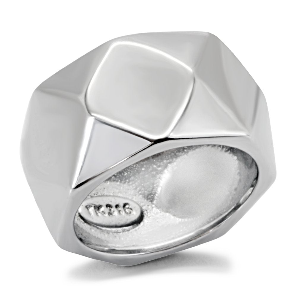 TK142 - High polished (no plating) Stainless Steel Ring with No Stone - Joyeria Lady