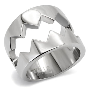 TK143 - High polished (no plating) Stainless Steel Ring with No Stone - Joyeria Lady