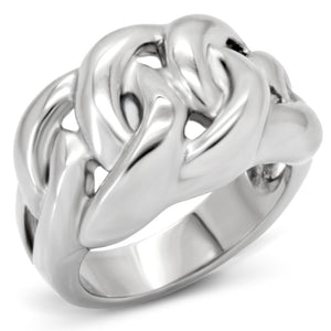 TK147 - High polished (no plating) Stainless Steel Ring with No Stone - Joyeria Lady
