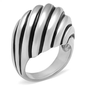 TK148 - High polished (no plating) Stainless Steel Ring with No Stone - Joyeria Lady