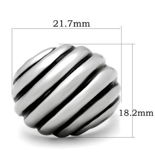 TK148 - High polished (no plating) Stainless Steel Ring with No Stone - Joyeria Lady