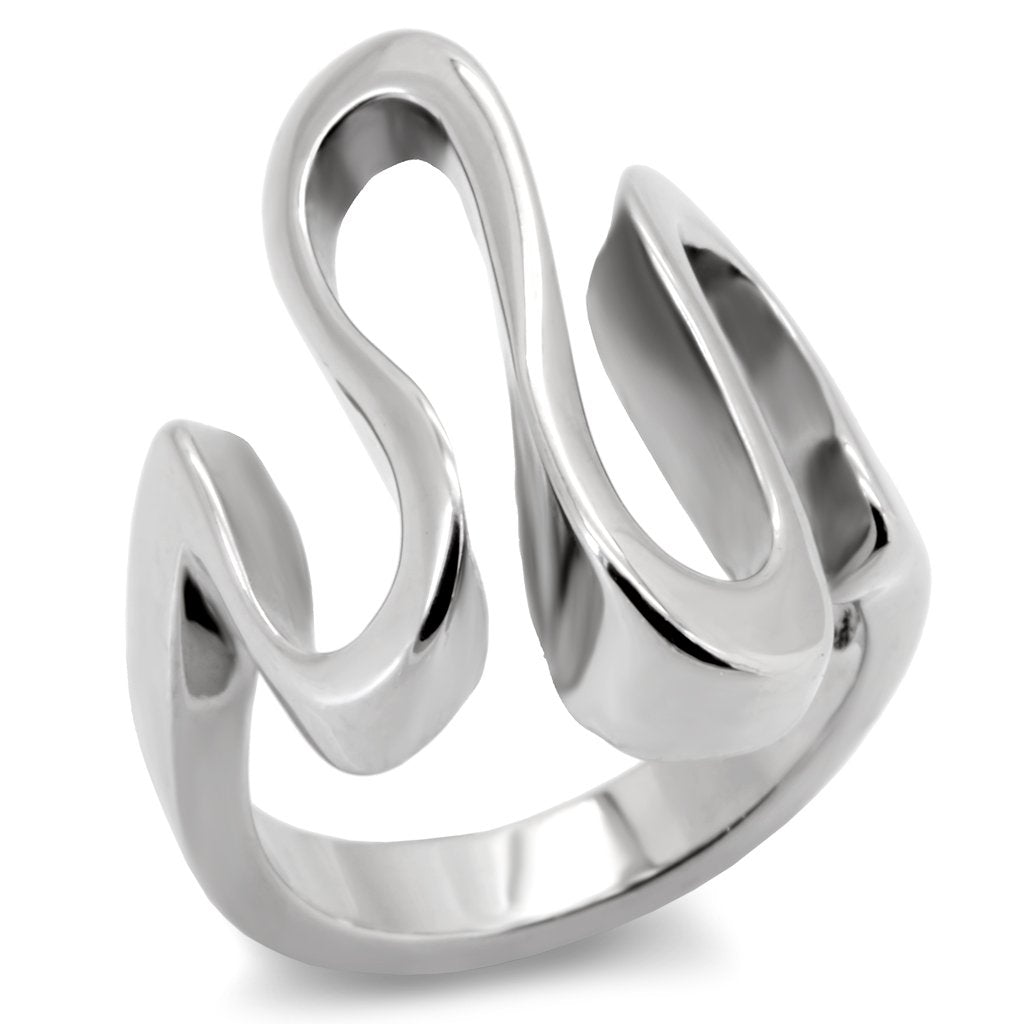 TK152 - High polished (no plating) Stainless Steel Ring with No Stone - Joyeria Lady