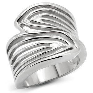 TK153 - High polished (no plating) Stainless Steel Ring with No Stone - Joyeria Lady