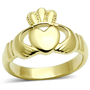 TK160G - IP Gold(Ion Plating) Stainless Steel Ring with No Stone - Joyeria Lady