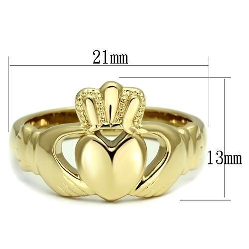 TK160G - IP Gold(Ion Plating) Stainless Steel Ring with No Stone - Joyeria Lady