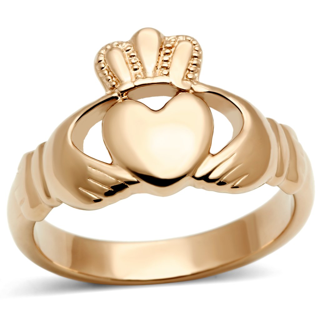 TK160R - IP Rose Gold(Ion Plating) Stainless Steel Ring with No Stone - Joyeria Lady