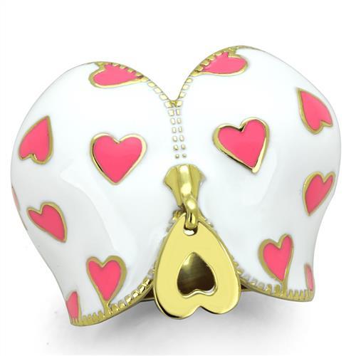 TK1622 - IP Gold(Ion Plating) Stainless Steel Ring with Epoxy  in Multi Color - Joyeria Lady