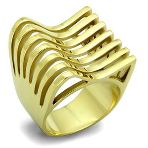 TK1628 - IP Gold(Ion Plating) Stainless Steel Ring with No Stone - Joyeria Lady