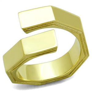 TK1629 - IP Gold(Ion Plating) Stainless Steel Ring with No Stone - Joyeria Lady