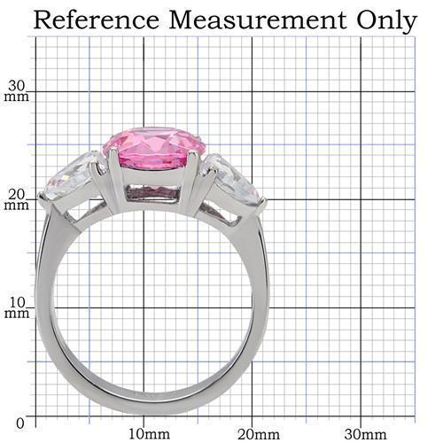 TK164 - High polished (no plating) Stainless Steel Ring with AAA Grade CZ  in Rose - Joyeria Lady