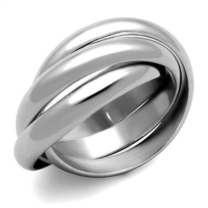 TK1669 - High polished (no plating) Stainless Steel Ring with No Stone - Joyeria Lady