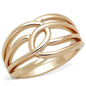 TK1696 - IP Rose Gold(Ion Plating) Stainless Steel Ring with No Stone - Joyeria Lady