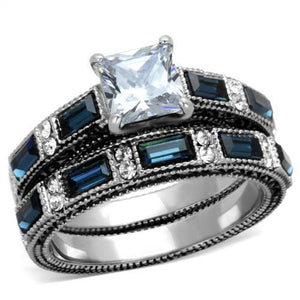 TK1829 High polished (no plating) Stainless Steel Ring with AAA Grade CZ in Clear