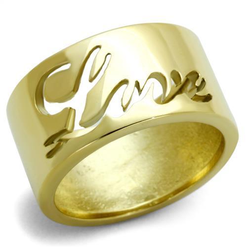 TK1878 - IP Gold(Ion Plating) Stainless Steel Ring with No Stone - Joyeria Lady