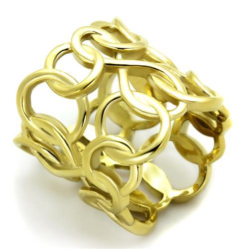 TK1882 - IP Gold(Ion Plating) Stainless Steel Ring with No Stone - Joyeria Lady