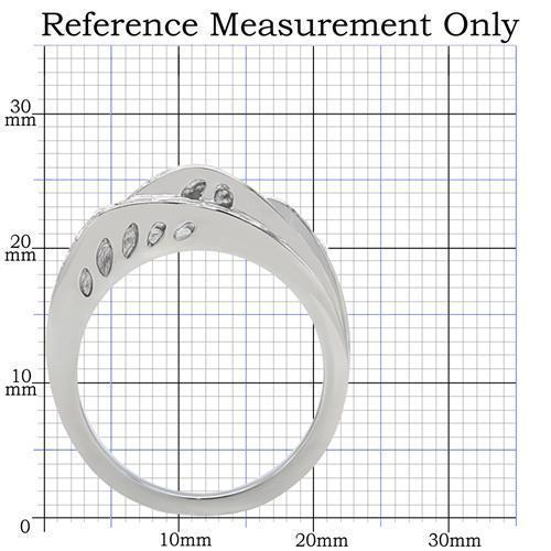 TK188 - High polished (no plating) Stainless Steel Ring with Top Grade Crystal  in Clear - Joyeria Lady