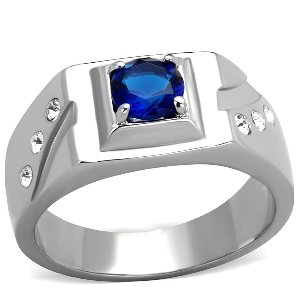 TK1929 High polished (no plating) Stainless Steel Ring with Synthetic in Montana - Joyeria Lady