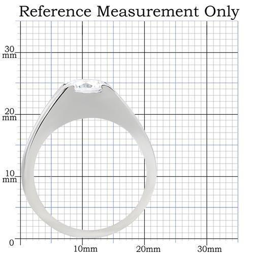 TK193 - High polished (no plating) Stainless Steel Ring with AAA Grade CZ  in Clear - Joyeria Lady