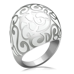 TK215 - High polished (no plating) Stainless Steel Ring with No Stone - Joyeria Lady