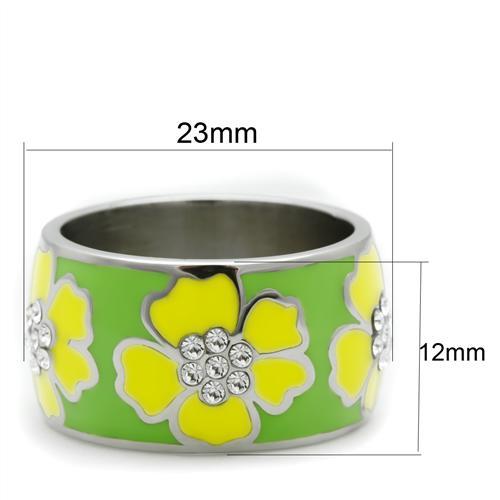 TK221 - High polished (no plating) Stainless Steel Ring with No Stone - Joyeria Lady