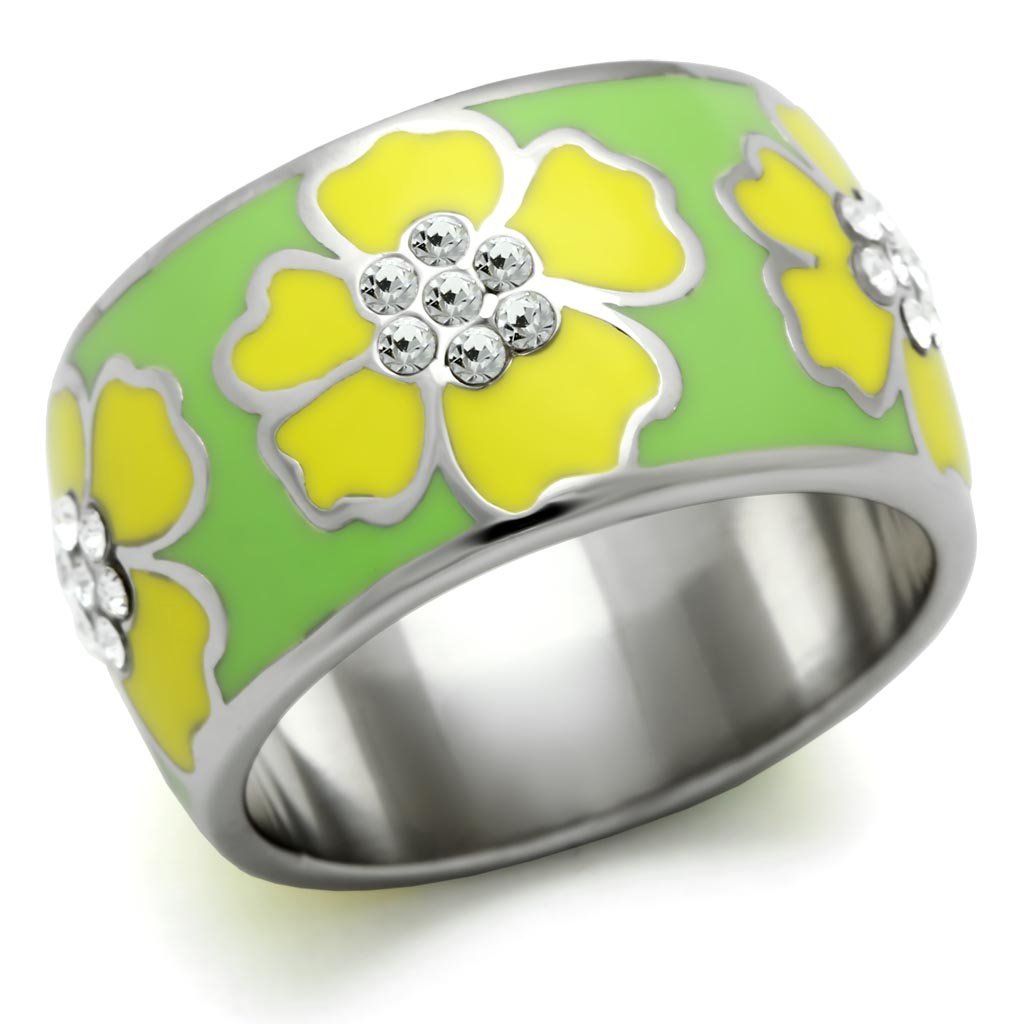 TK221 - High polished (no plating) Stainless Steel Ring with No Stone - Joyeria Lady