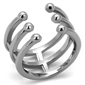 TK2267 - High polished (no plating) Stainless Steel Ring with No Stone - Joyeria Lady