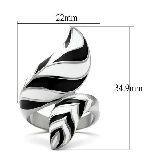TK227 - High polished (no plating) Stainless Steel Ring with No Stone - Joyeria Lady