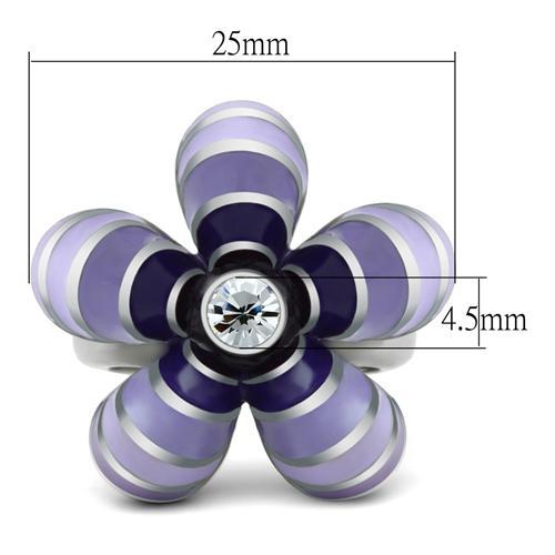 TK229 - High polished (no plating) Stainless Steel Ring with No Stone - Joyeria Lady